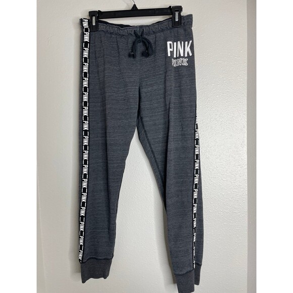 PINK Victoria’s Secret Lounge Set Sweater & Joggers Women’s Black Gray Size M - Picture 3 of 5